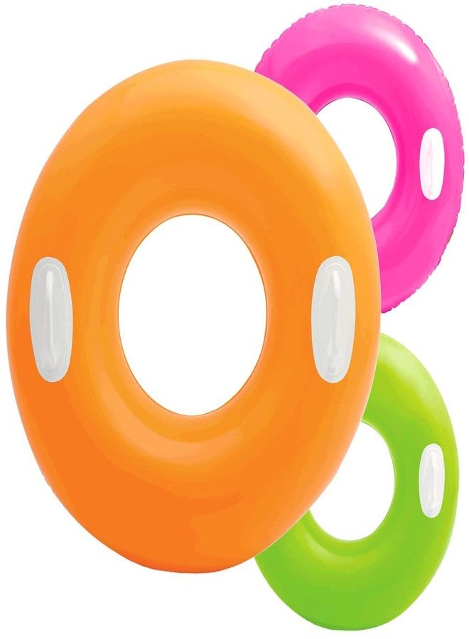 HAPYSA Baby Swimming Float Swimming Ring Adult Inflatable Pool Float Tube Swimming Rings with Handle Support for Kids Size - 30''inch (Multi Color) (6 Years up) - Image 1